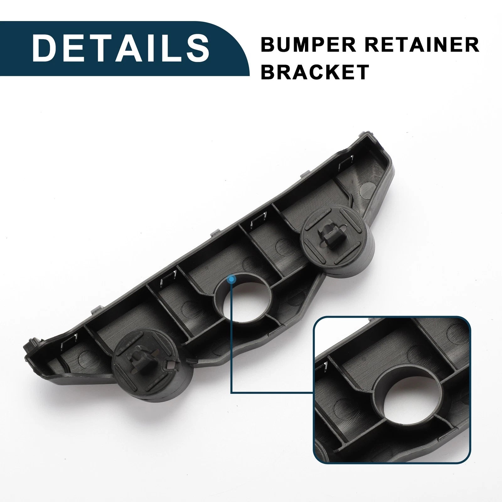 1pc Right Front Bumper Retainer Bracket for Nissan Versa (2020–2022) Black ABS