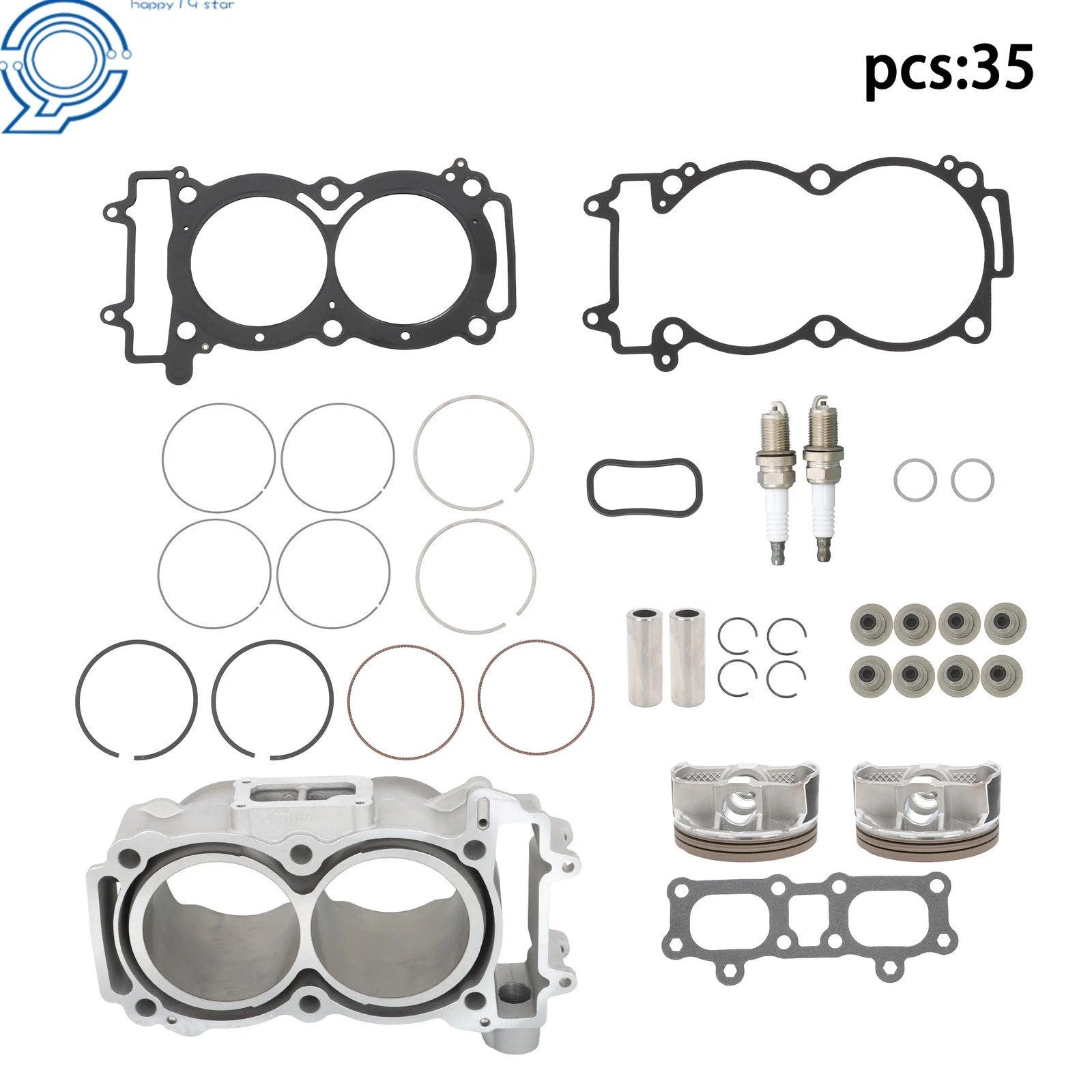 Engine Cylinder Piston Gasket Kit for Polaris RZR General 1000 XP4 (2014–2018) 3023156
