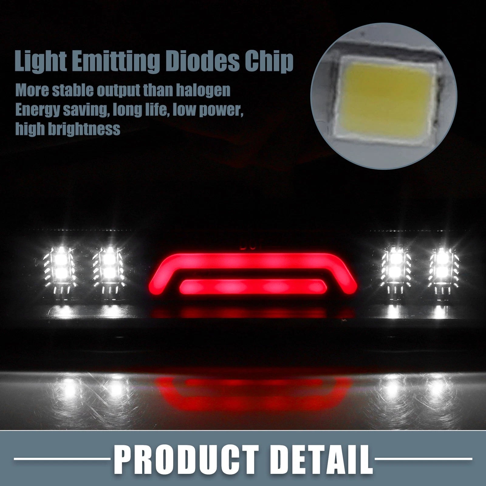 High Mount Stop Light AL3Z13A613E for Ford F-150 (2015–2020) Black Smoked Lens
