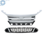 Set of 4 Upper Bumper Grilles for Ford Fusion Sport (2010–2012) with Chrome Ring