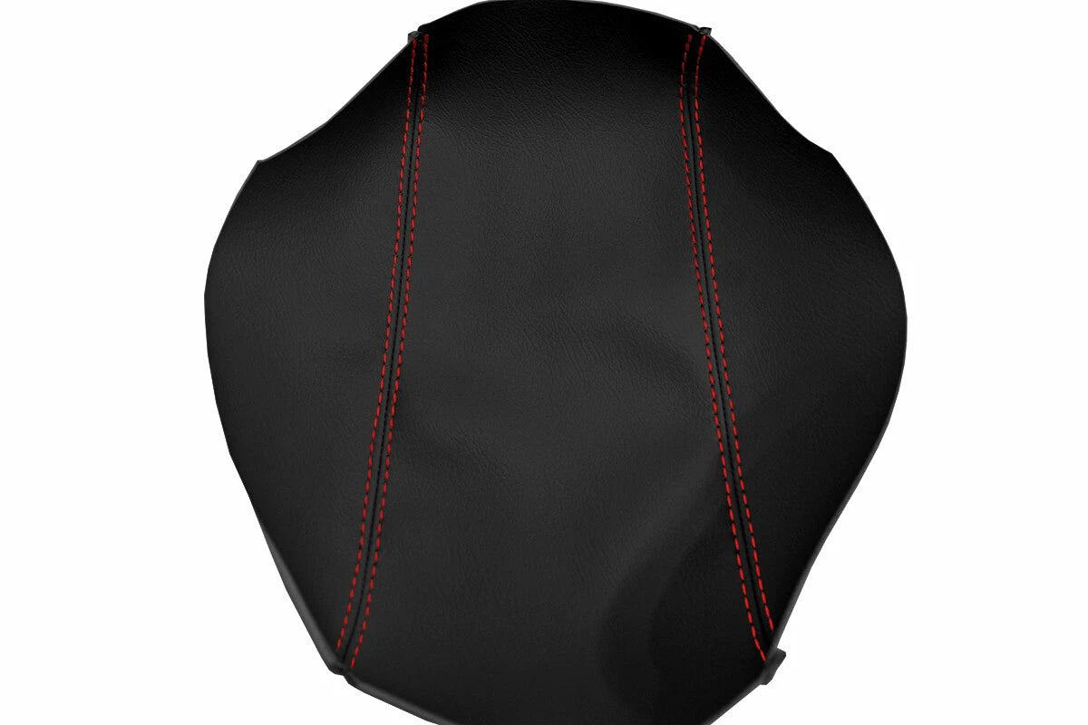 Leather Console Lid Armrest Cover for Nissan Sentra (2013–2019) Red Stitch