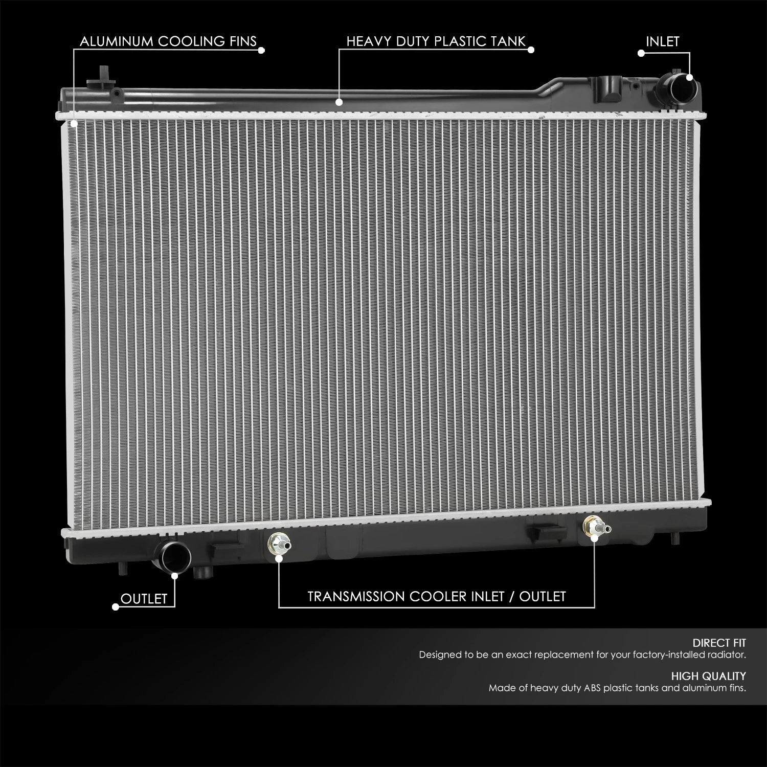 OE Style Aluminum Core Radiator for Infiniti FX45 (2003–2008) DPI 2671