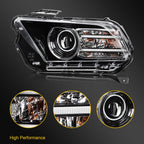 Driver Side HID Headlight for Ford Mustang (2013–2014) Black Projector