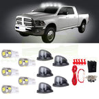 5Pcs Cab Marker Round Light Smoke + Base + T10 Xenon White LED for Chevy