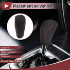 1Pc Gear Shift Knob Cover for Subaru Forester (2006–2012) Black Brown Faux Leather