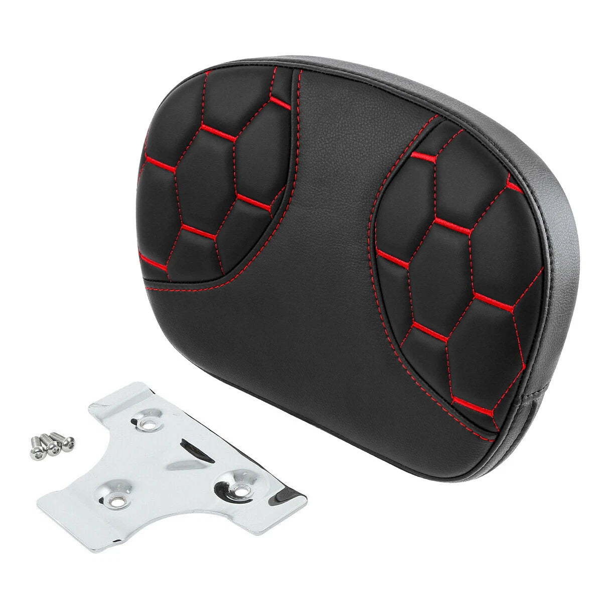 Sissy Bar Backrest Pad for Harley Touring Street Glide (2014–2023) Black Red