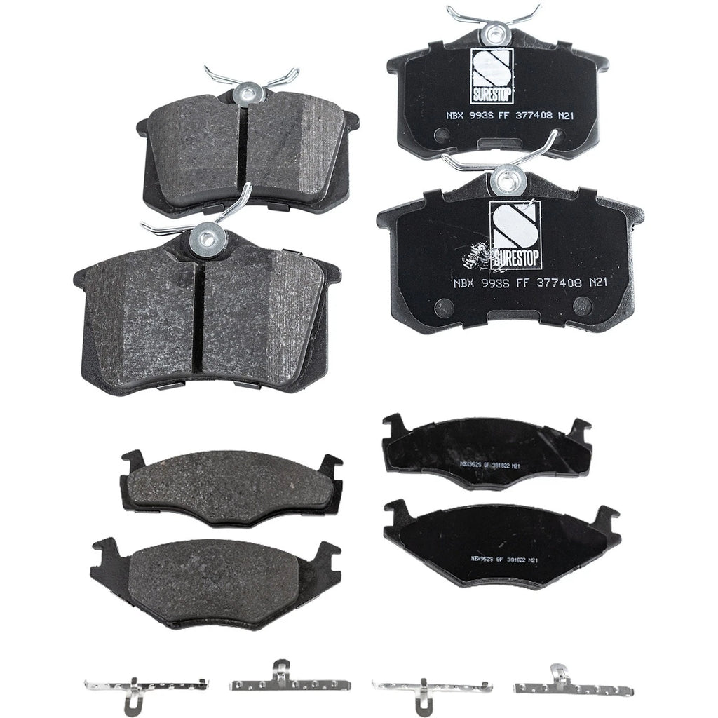 Set of 4 NAO Brake Pads for Volkswagen Jetta, Golf (1985–1992)