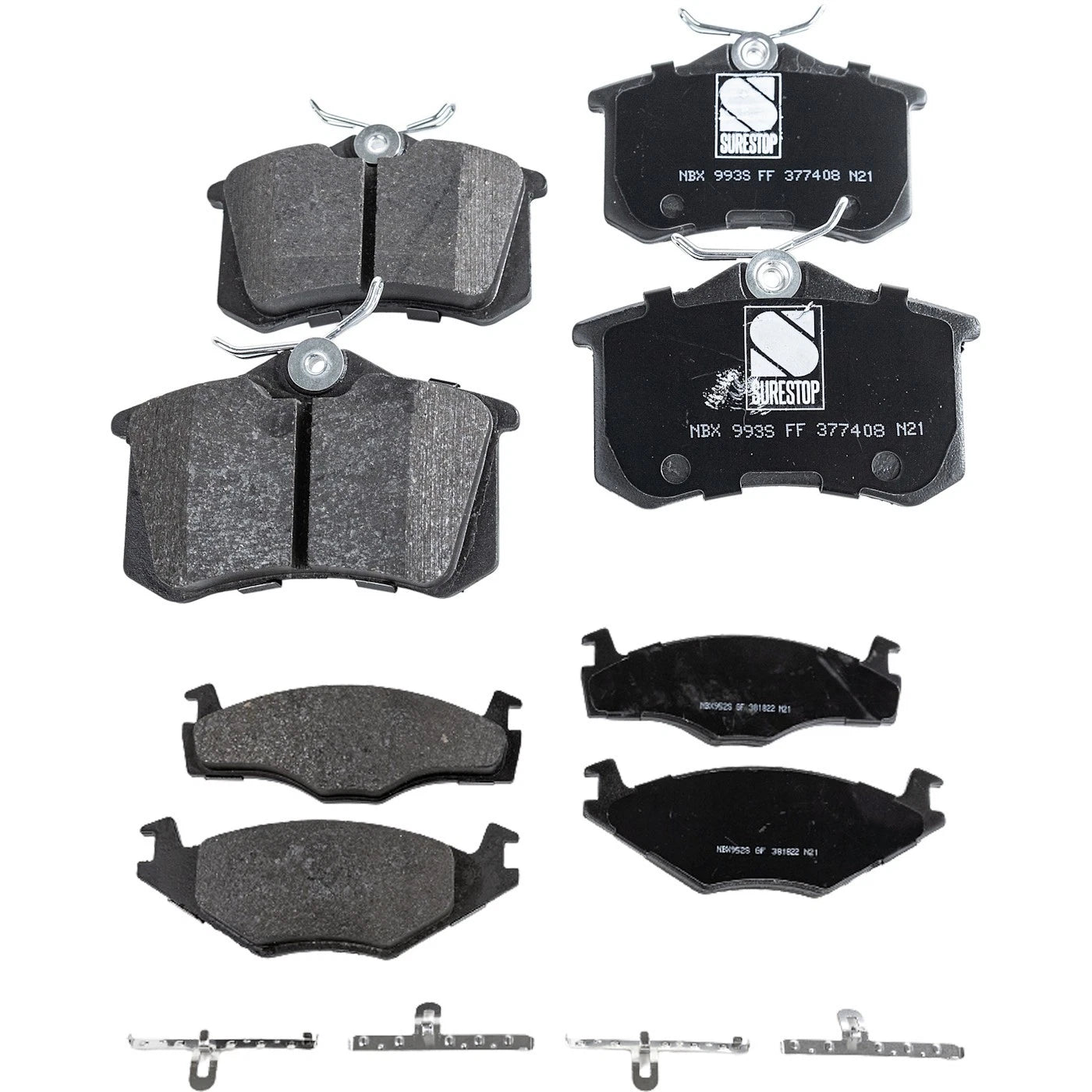 Set of 4 NAO Brake Pads for Volkswagen Jetta, Golf (1985–1992)