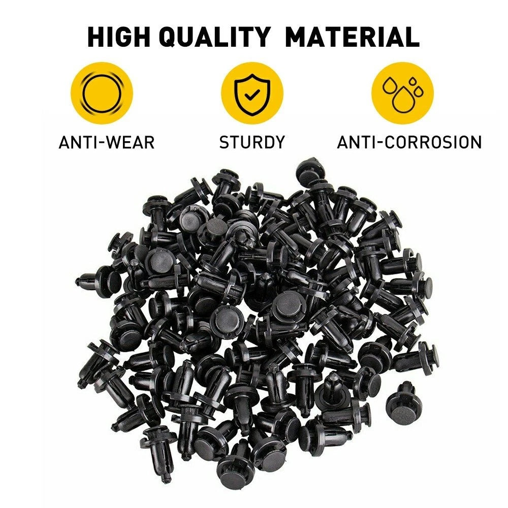 Set of 100 Bumper 10mm Clips for Honda