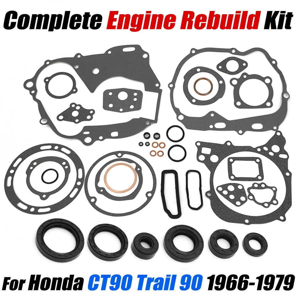 Engine Rebuild Kit for Honda CT90 Trail 90 (1966–1979) Gasket Oil Seals Set