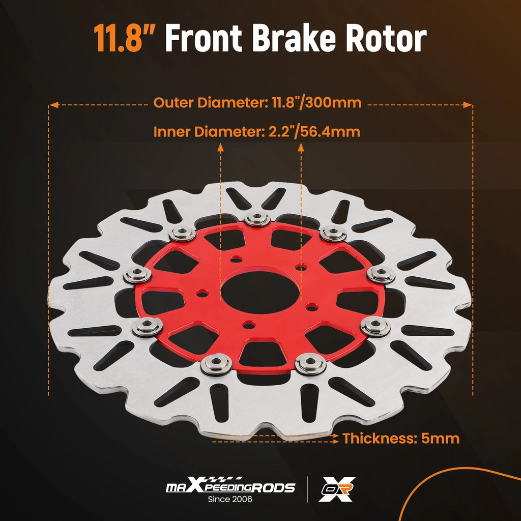11.8" Front Brake Disc Rotor for Harley-Davidson Street Glide FLHX (2008–2019)