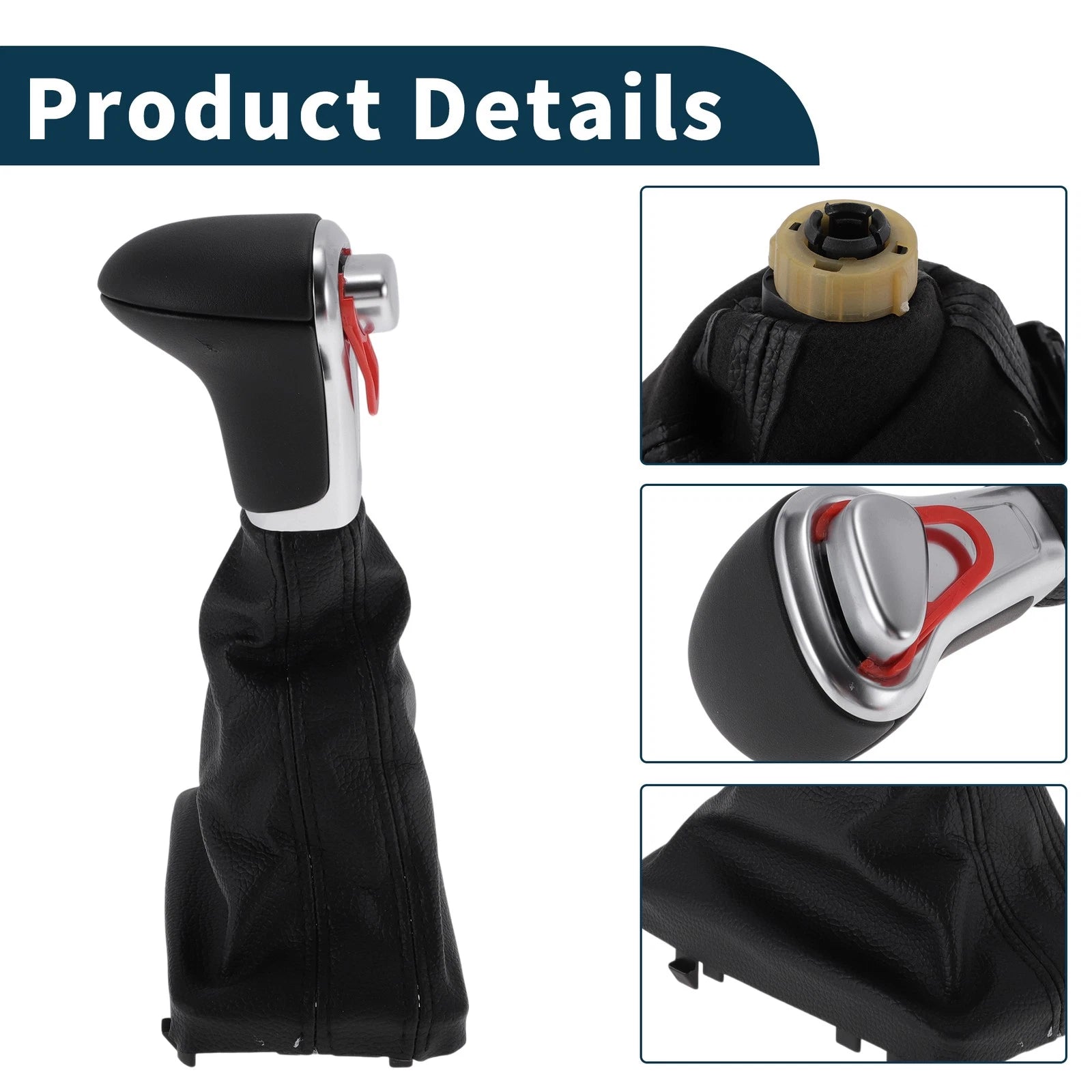 Gear Shift Knob Handle for Audi A3 8P (2004–2015) Plastic Faux Leather
