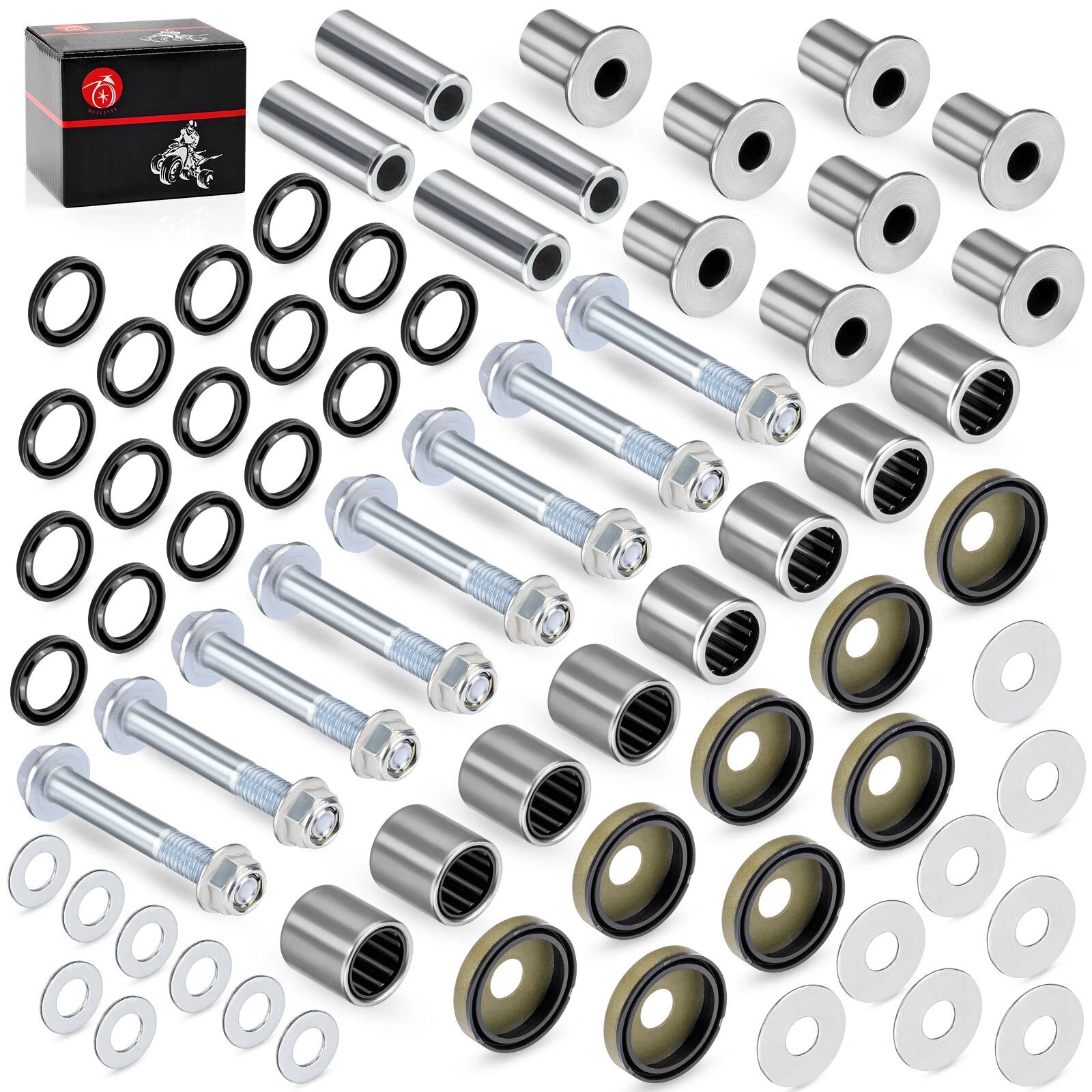 Front Upper + Lower A-Arm Bushing Seal Bolt Kit for Arctic Cat 400 DVX (2004–2008)