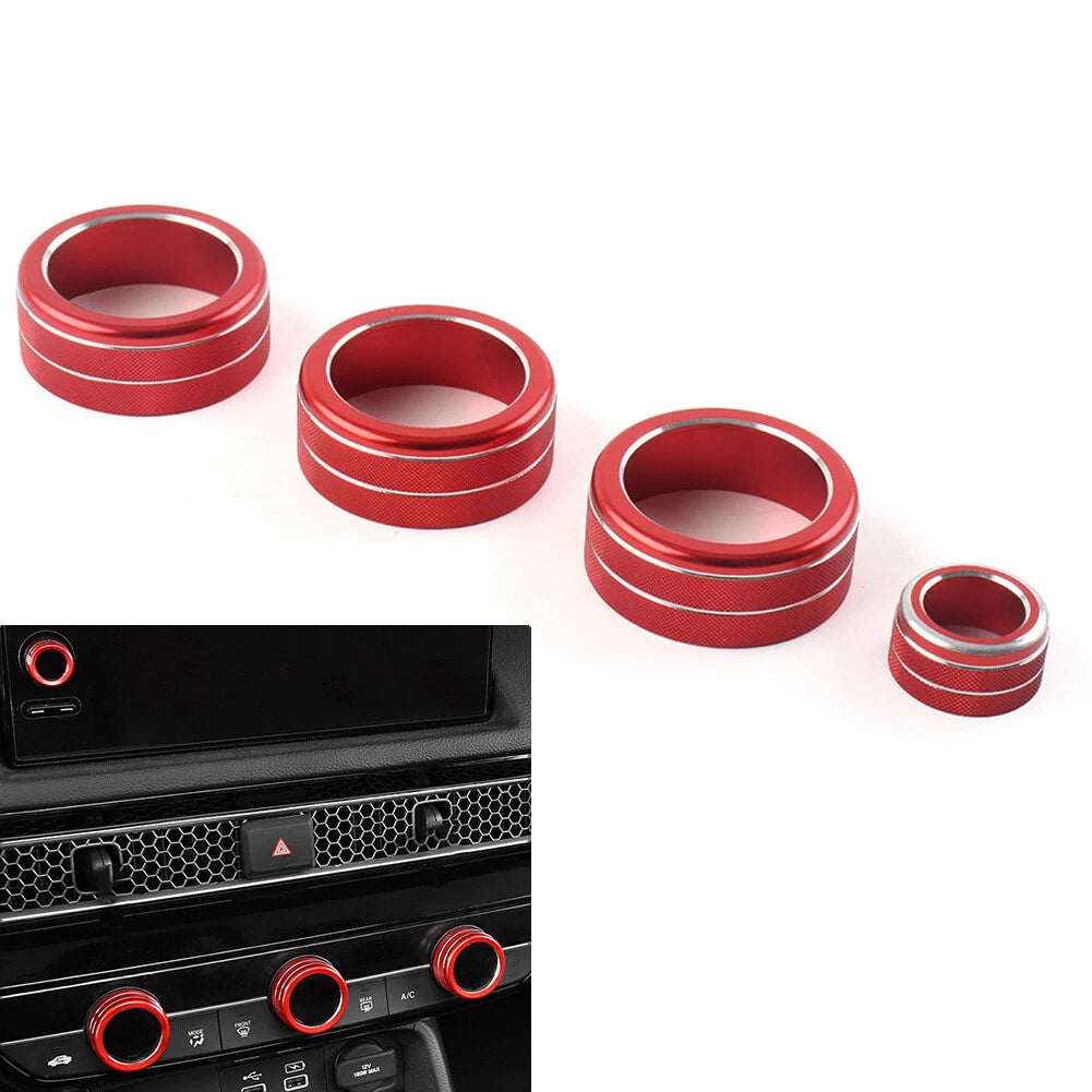4X AC Climate Control Knob Ring Cover for Honda Civic (2022–Present), CR-V (2023–2024)