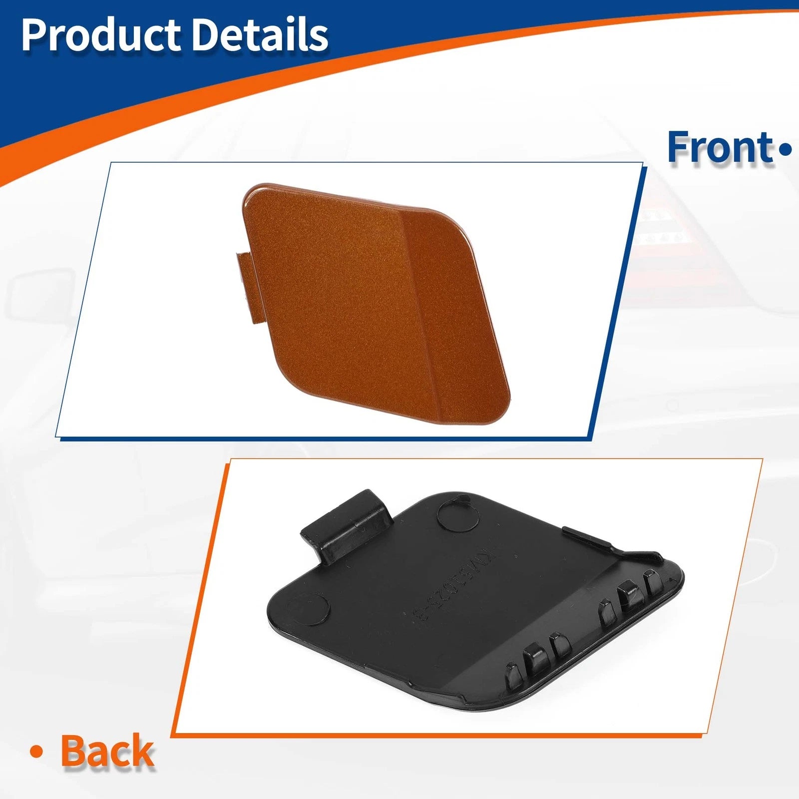 Front Car Bumper Tow Hook Cover for BMW (2011–2019) No. 51118053828 Valencia Orange Metallic