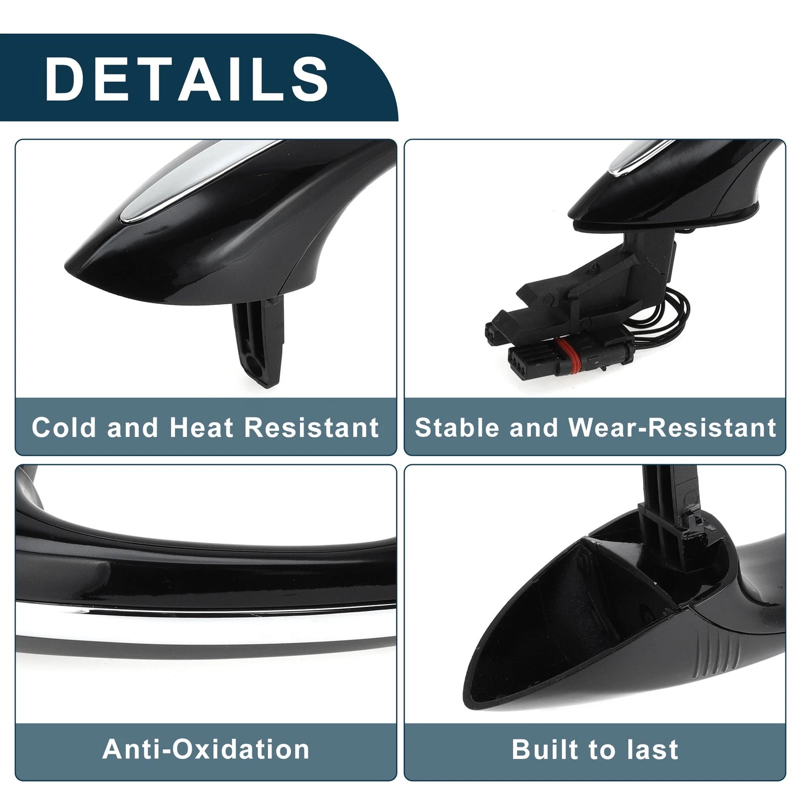 Rear Right Exterior Door Handle for BMW F07 F10 (2009–2017) No. 51217231934 Black Silver Tone