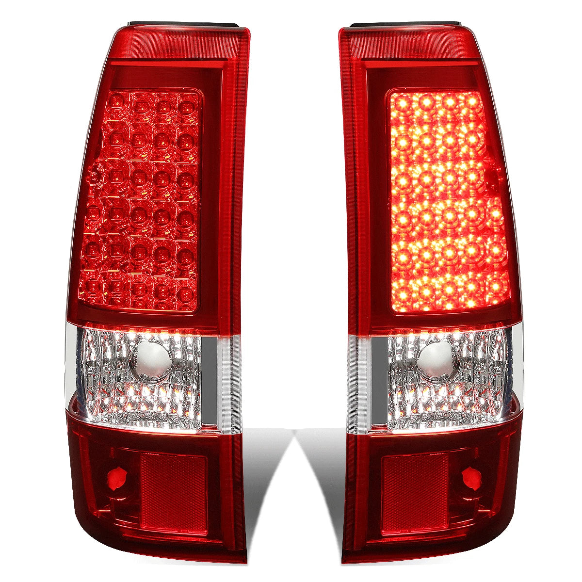 Chrome Headlight + Clear Bumper + Red LED Brake/Tail Light for Silverado (2003–2007)