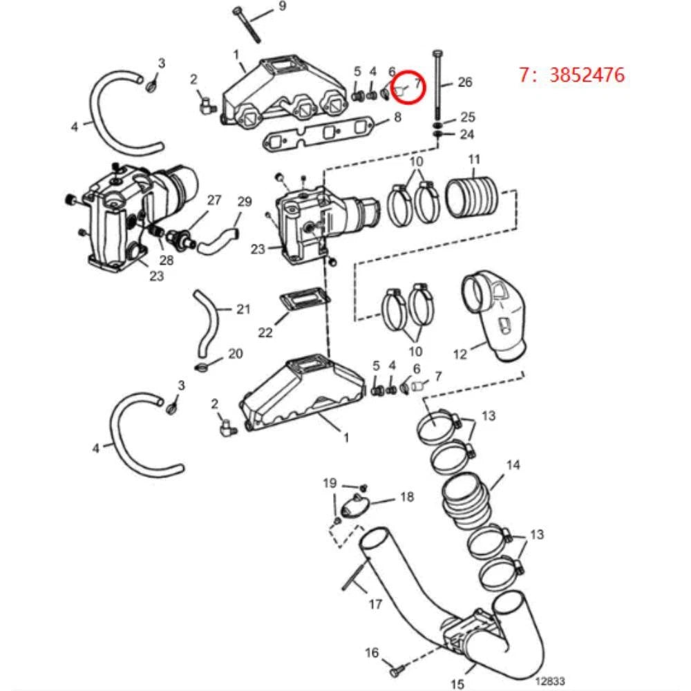 Rubber Cap Plug for Volvo Penta Exhaust Manifold (3852476)