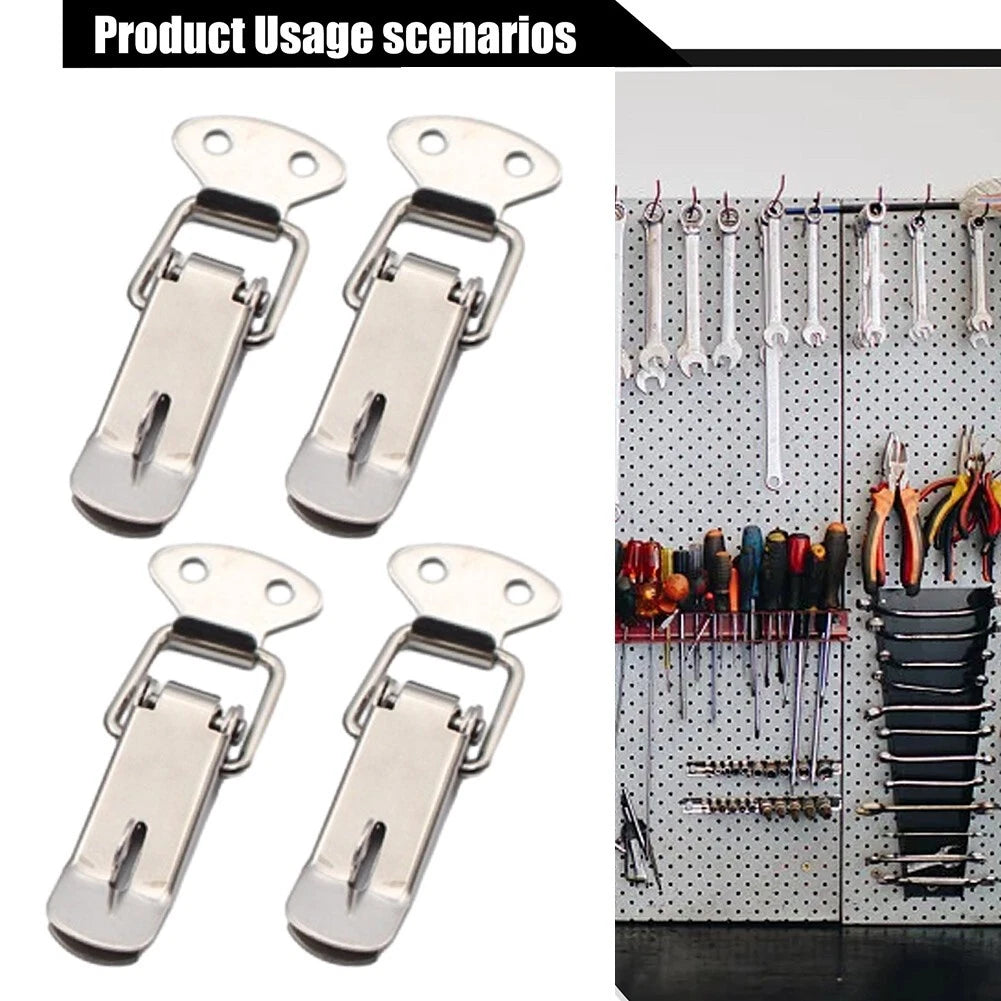 Set of 4 Secure Hold Stainless Steel Toggle Latches for Classroom Supplies