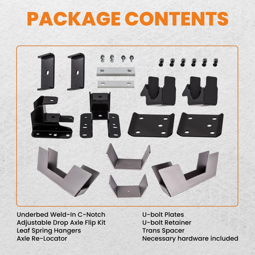 6" Drop Flip Kit & Under Bed C Notch for Chevy Silverado GMC Sierra 1500 (2007–2018)