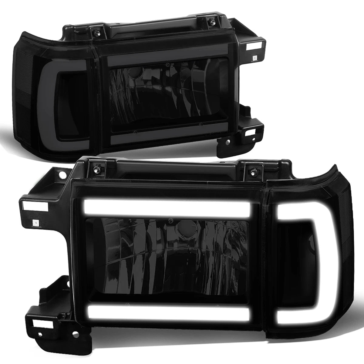 Smoked Housing Clear Corner LED Headlight for F150 Bronco (1987–1991)