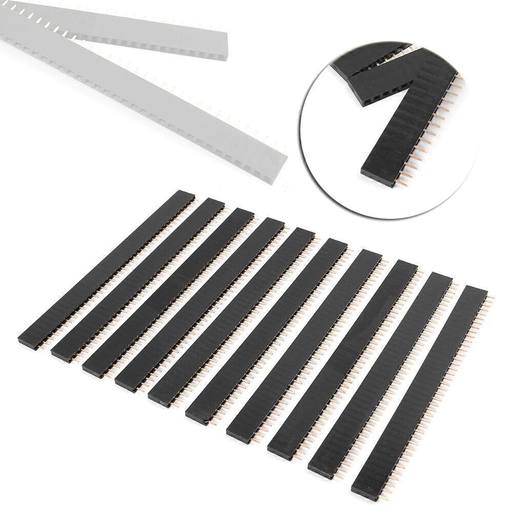 10x 2.54mm 40-Pin Single Row Female Pin Header Connector for PCB
