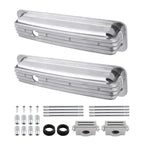 2X Fabricated Aluminum Valve Covers for SBC Small Block Chevy