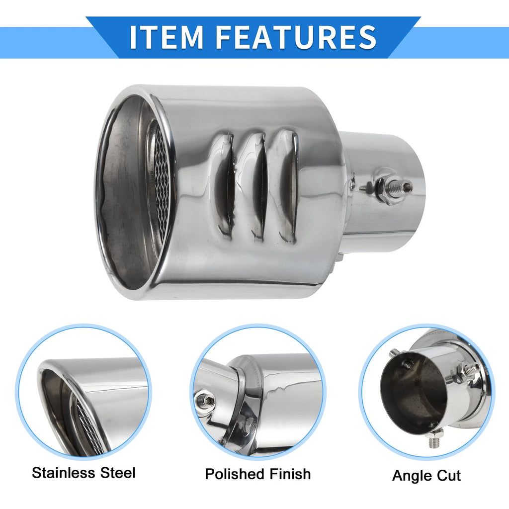 2.36" Exhaust Muffler Tip Pipe for Suzuki Hustler MR52S MR92S Silver Tone