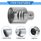 2.36" Exhaust Muffler Tip Pipe for Suzuki Hustler MR52S MR92S Silver Tone