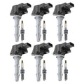 Set of 6 Ignition Coils & NGK Laser Platinum Spark Plugs for Mercedes W203 W204 C209