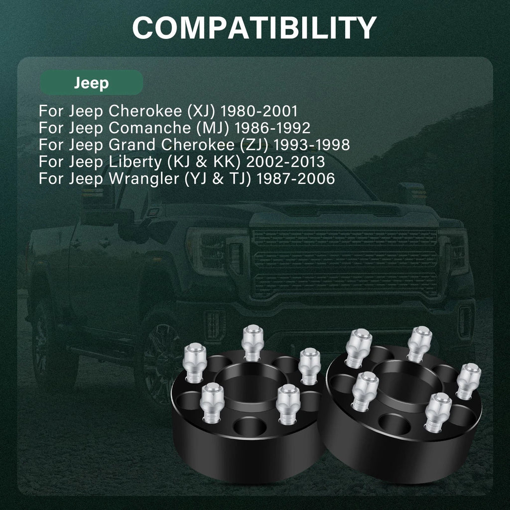 2X 2" Hubcentric Wheel Spacers 5x4.5 1/2"x20 for Jeep Wrangler YJ TJ Liberty KJ (1997–2006)