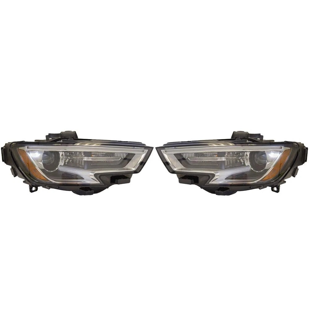 Set of 2 Valeo Xenon Headlight Assemblies for Audi A3 S3 (2017–2018)