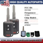 1/2 Remote Car Key Fob OUCJ166N 6370C135 for Mitsubishi Outlander (2014–2020)