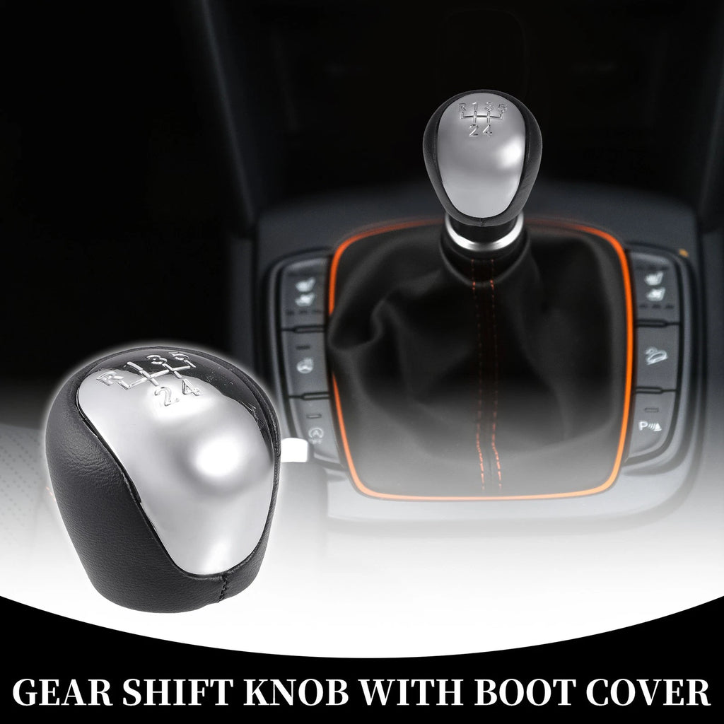 5 Speed Manual Gear Shift Knob for Kia Forte (2008–2013) Faux Leather Black