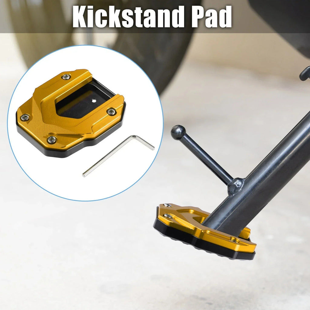 1 Set Aluminum Alloy Kickstand Plate Pad for BMW with Wrench Gold