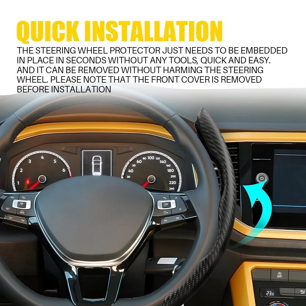 Carbon Fiber Steering Wheel Booster Cover for Universal Fit (15"/37-38CM)