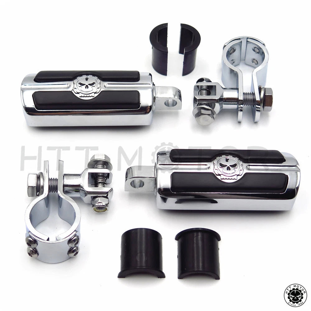 Footpegs Skull Foot Pegs for Harley Davidson Street Glide (2014–2023)