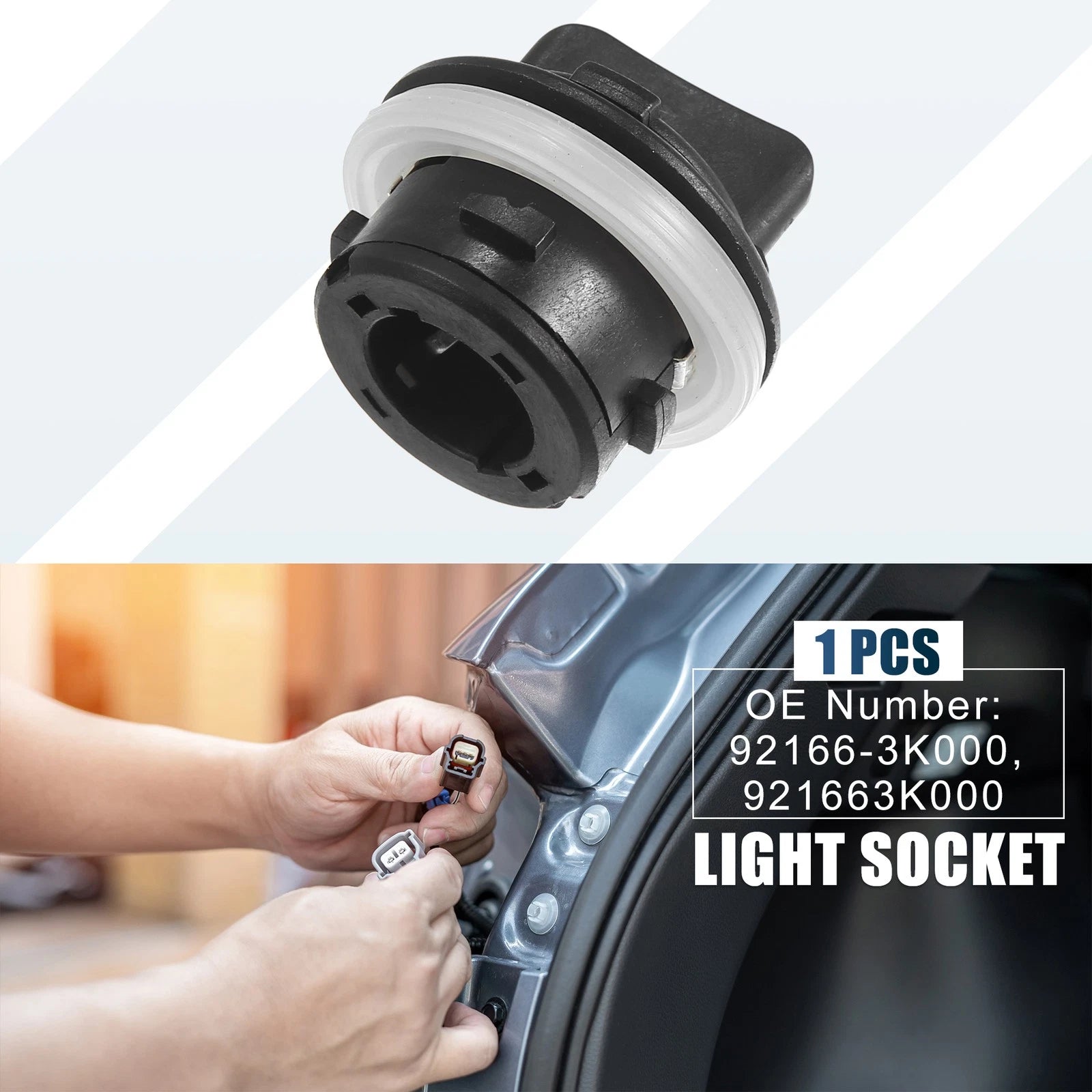 Front Turn Signal Light Bulb Socket 92166-3K000 for Hyundai Accent Elantra GT (2013–2017)
