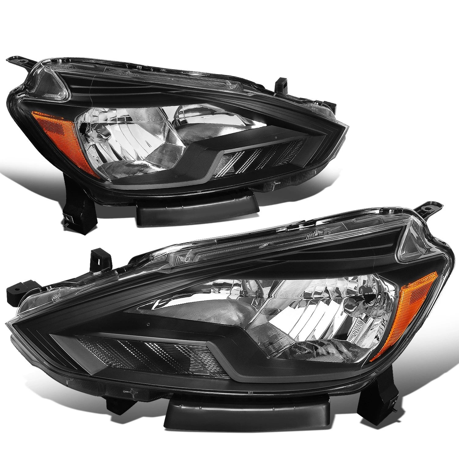 Factory Style Black Housing Amber Corner Headlights for Nissan Sentra (2016–2018)