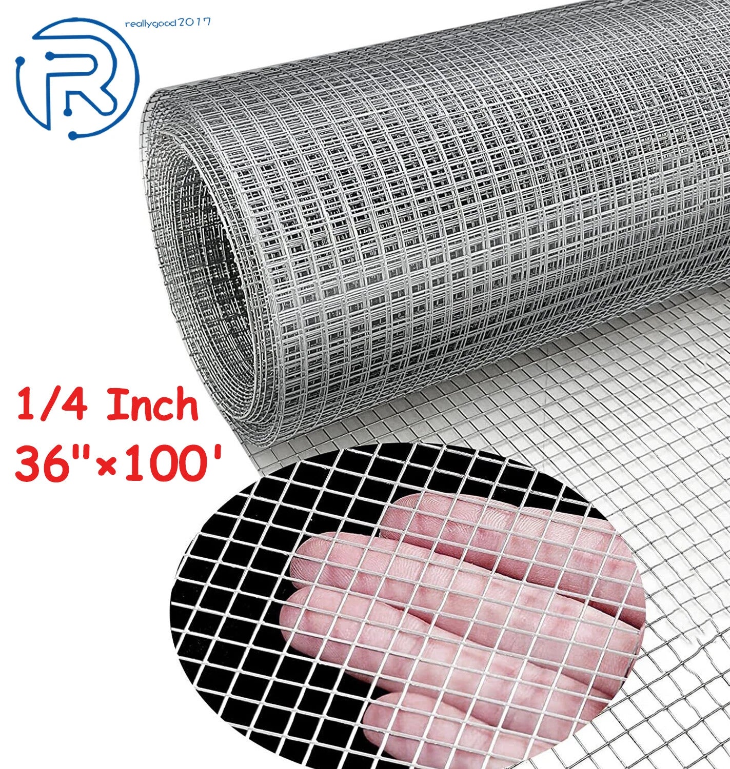 1/4 Inch Hardware Cloth for Chicken Coop (36" x 100', Galvanized, 23 Gauge)
