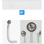 Round Kitchen Sink Overflow Drain with Adjustable Hose Connector