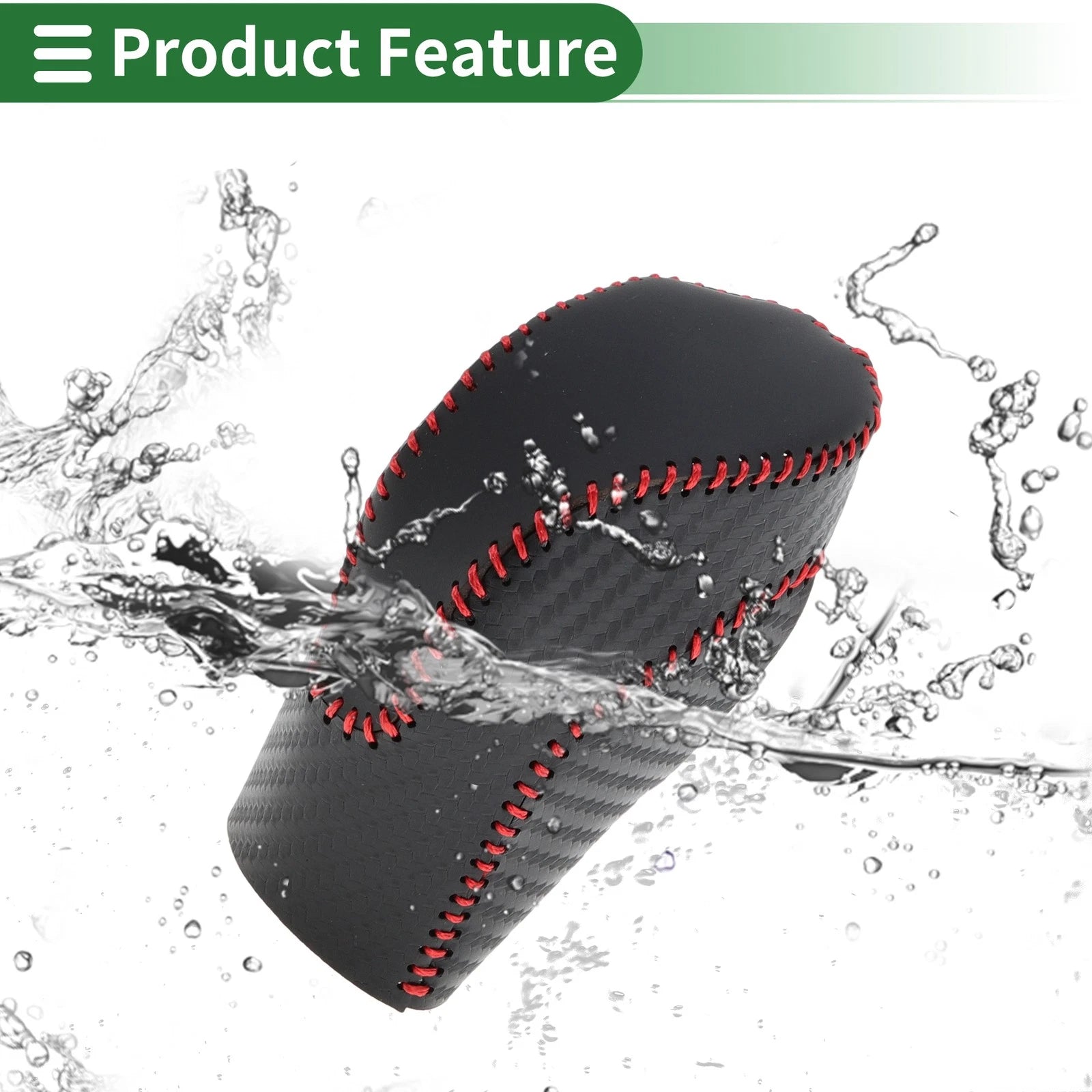 Gear Shift Knob Cover for Subaru Forester (2018–2023) Black Carbon Fiber Red