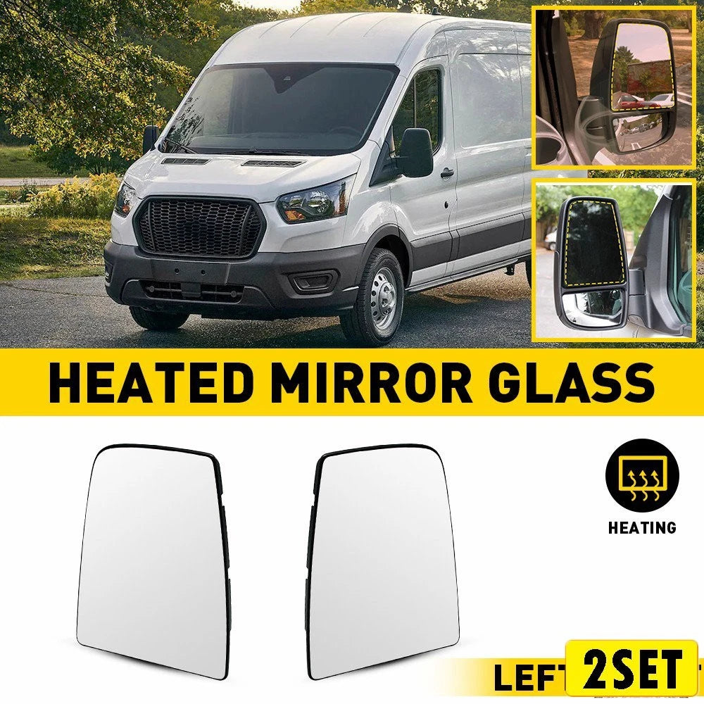Set of 2 Upper Mirror Glass for Ford Transit T150 T250 T350 (2015–2022)