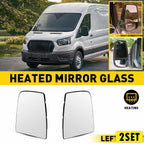 Set of 2 Upper Mirror Glass for Ford Transit T150 T250 T350 (2015–2022)