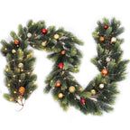 Christmas Garland w LED Light for Decor Outdoor Indoor Mantle Stairs Fireplace