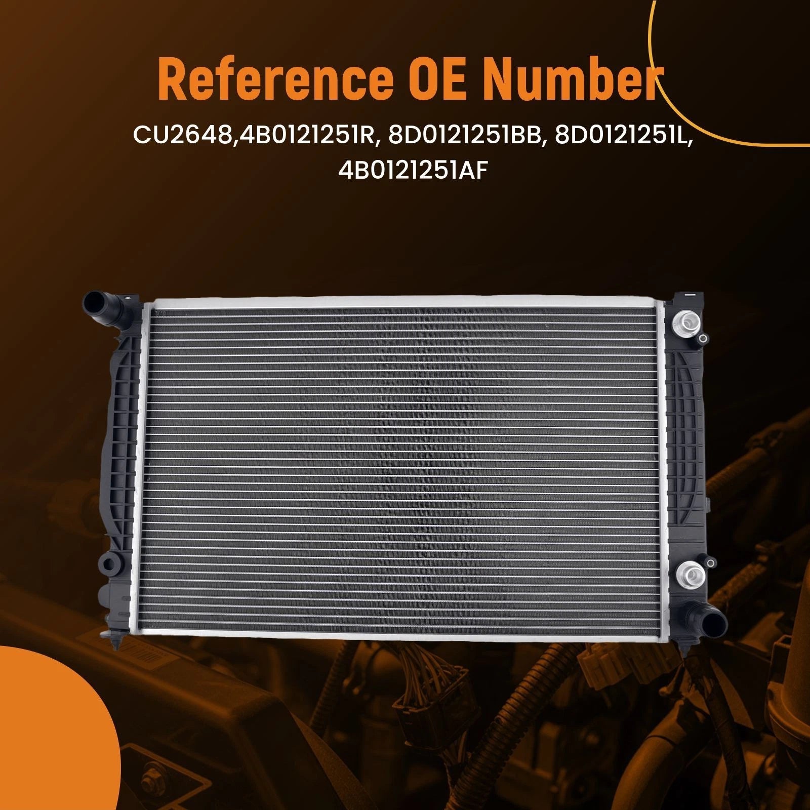 Coolant Radiator for Audi S4 Allroad 2.7 (2000–2002) 4B0121251R