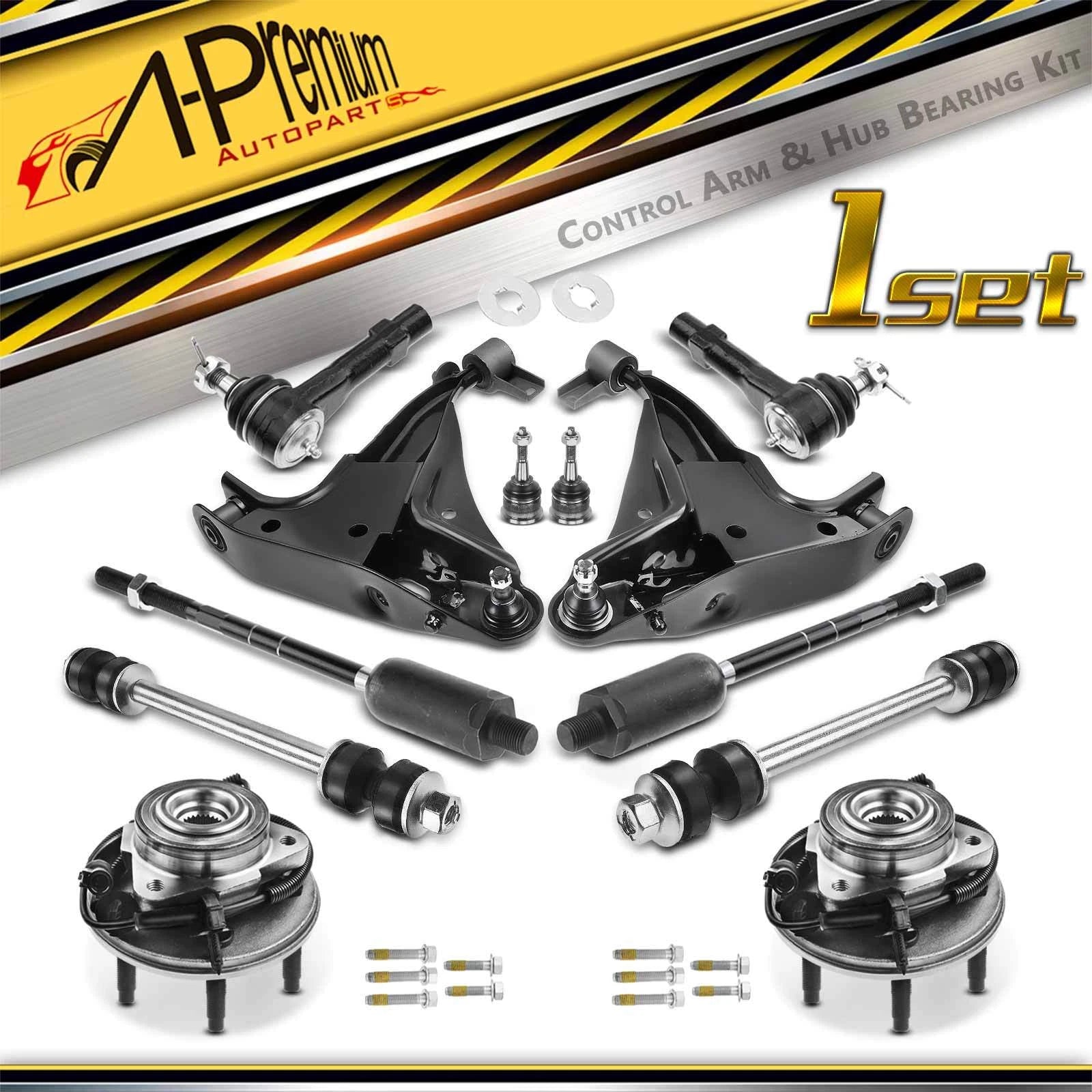 12x Front Wheel Bearing Control Arm Ball Joint Kit for Ford Explorer (2002–2010)