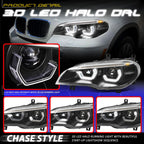 LED Projector Sequential Headlights for BMW X5 (2011–2013) - Black Housing Clear Lens