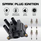 Ignition Coil & 4X Iridium Spark Plug for Ford Focus 2000–2004 2.0L L4 FD497