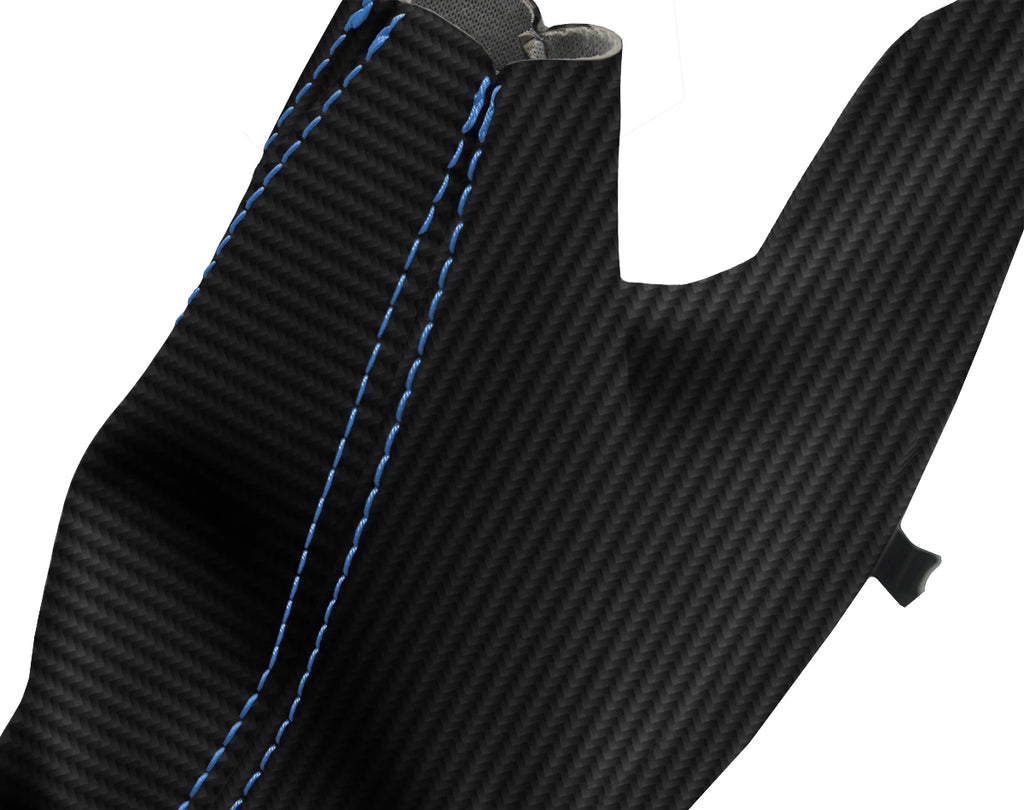 E Brake Boot Cover for BMW F30 F31 F32 F33 F34 F35 (2014–2019) Carbon Fiber Blue Stitch